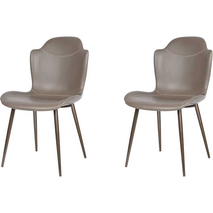 Faux Leather and Metal Contemporary Dining and Accent Chairs