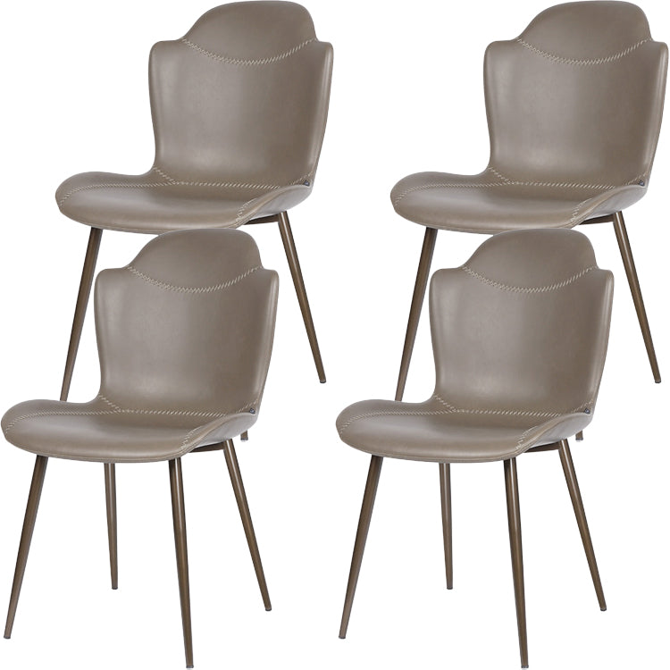 Faux Leather and Metal Contemporary Dining and Accent Chairs