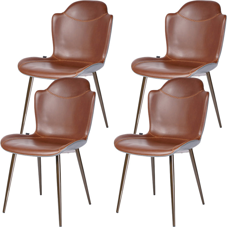 Faux Leather and Metal Contemporary Dining and Accent Chairs