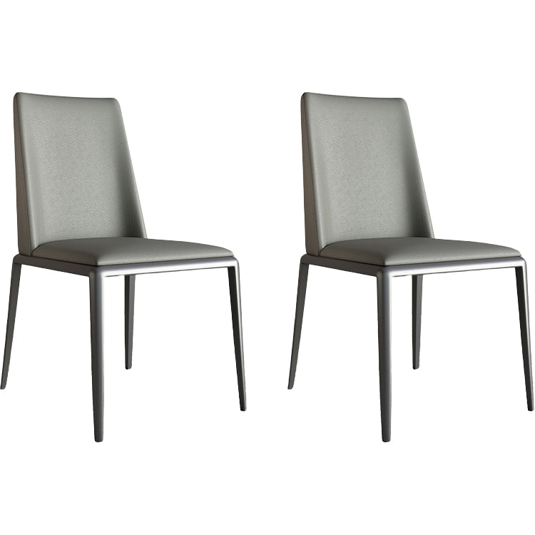 Silver Leg Contemporary Faux Leather Dining Room Chair for Home