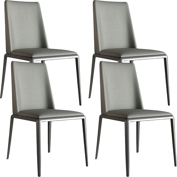Silver Leg Contemporary Faux Leather Dining Room Chair for Home