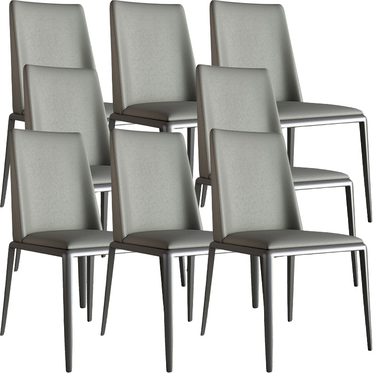 Silver Leg Contemporary Faux Leather Dining Room Chair for Home