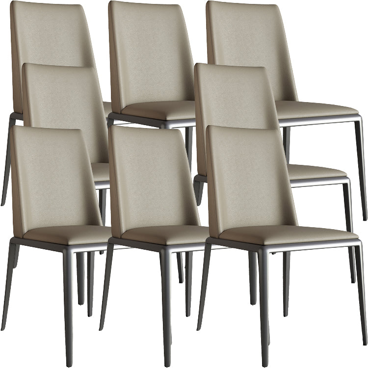 Silver Leg Contemporary Faux Leather Dining Room Chair for Home