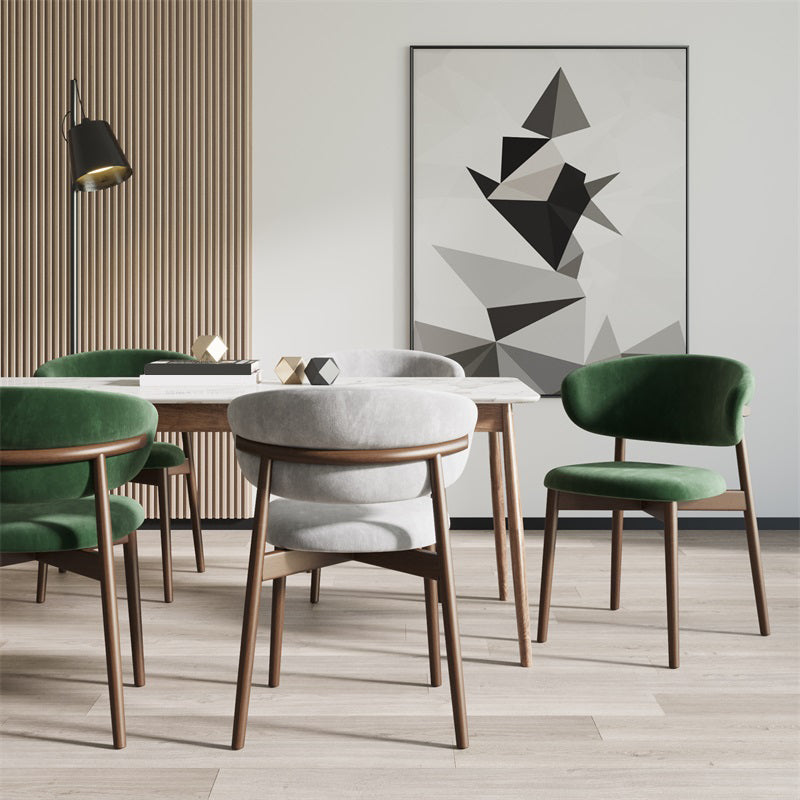 Dining Room Contemporary Upholstered Open Back Dining Side Chair