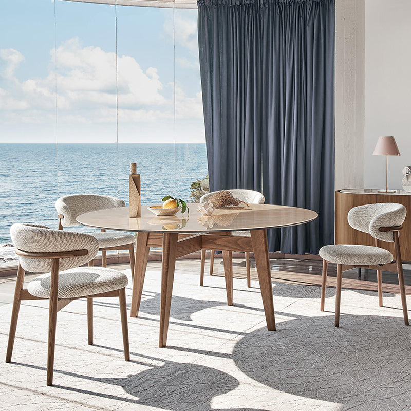 Dining Room Contemporary Upholstered Open Back Dining Side Chair