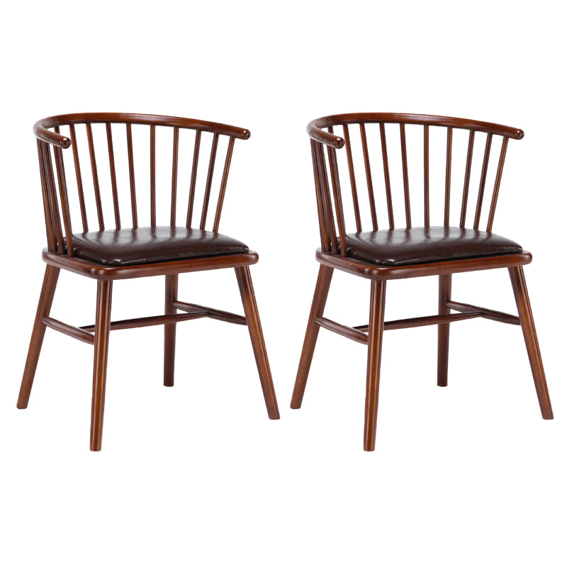 Modern Style Slat Back Solid Wood Dining Arm Chair for Home Use