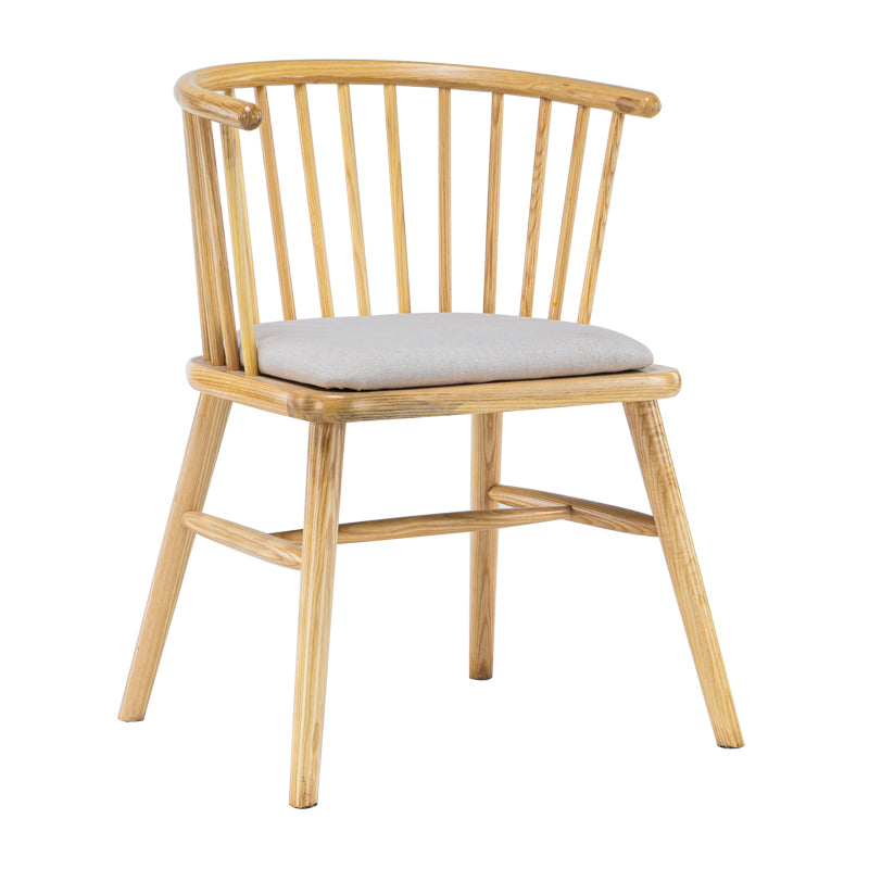 Modern Style Slat Back Solid Wood Dining Arm Chair for Home Use