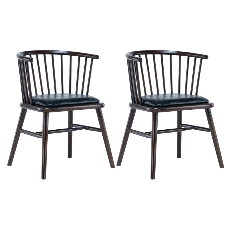 Modern Style Slat Back Solid Wood Dining Arm Chair for Home Use