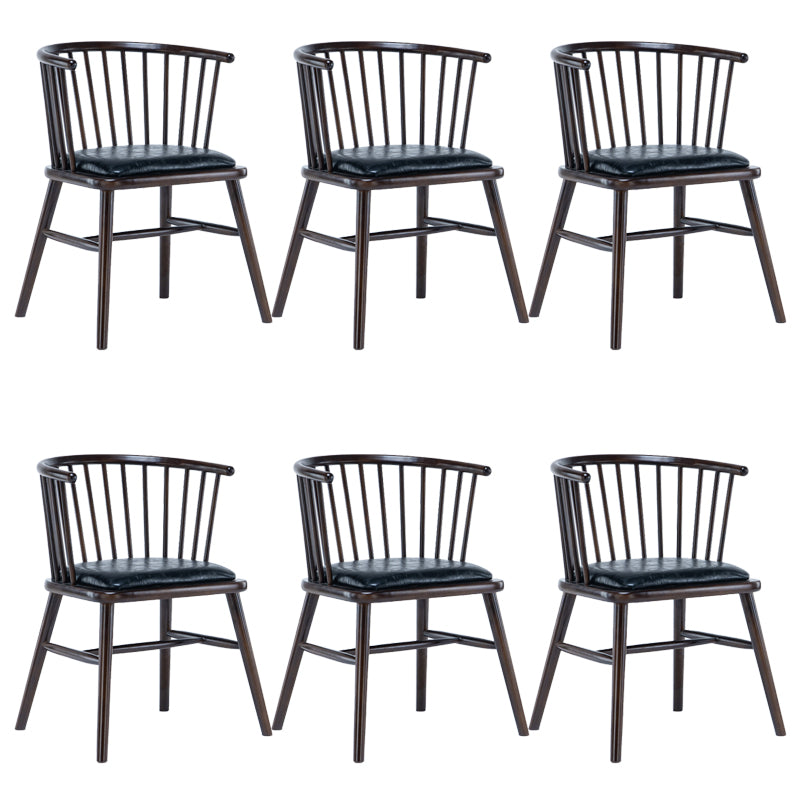 Modern Style Slat Back Solid Wood Dining Arm Chair for Home Use