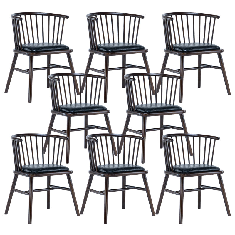 Modern Style Slat Back Solid Wood Dining Arm Chair for Home Use
