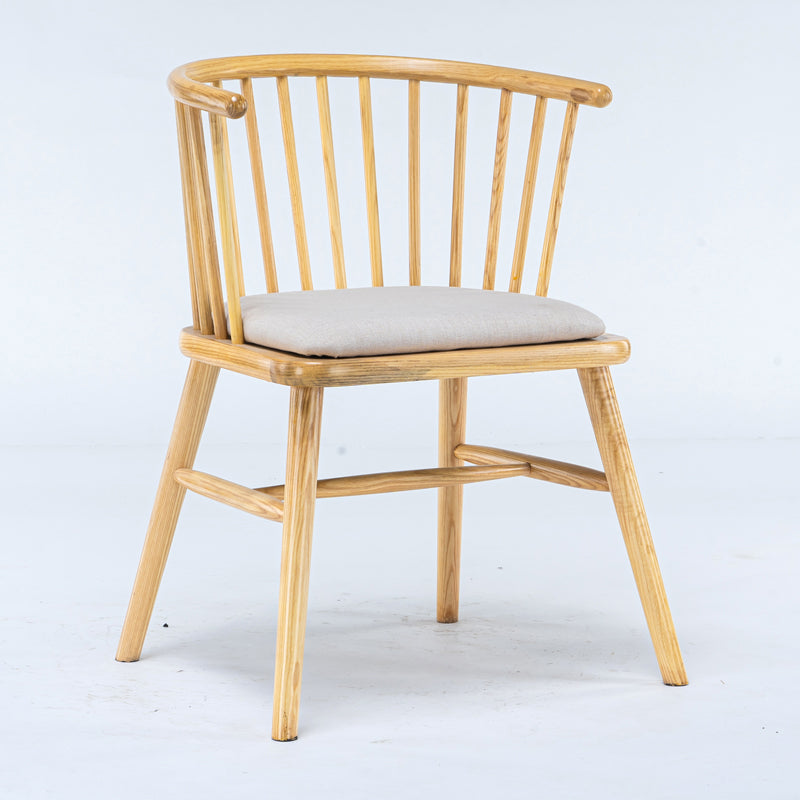 Modern Style Slat Back Solid Wood Dining Arm Chair for Home Use
