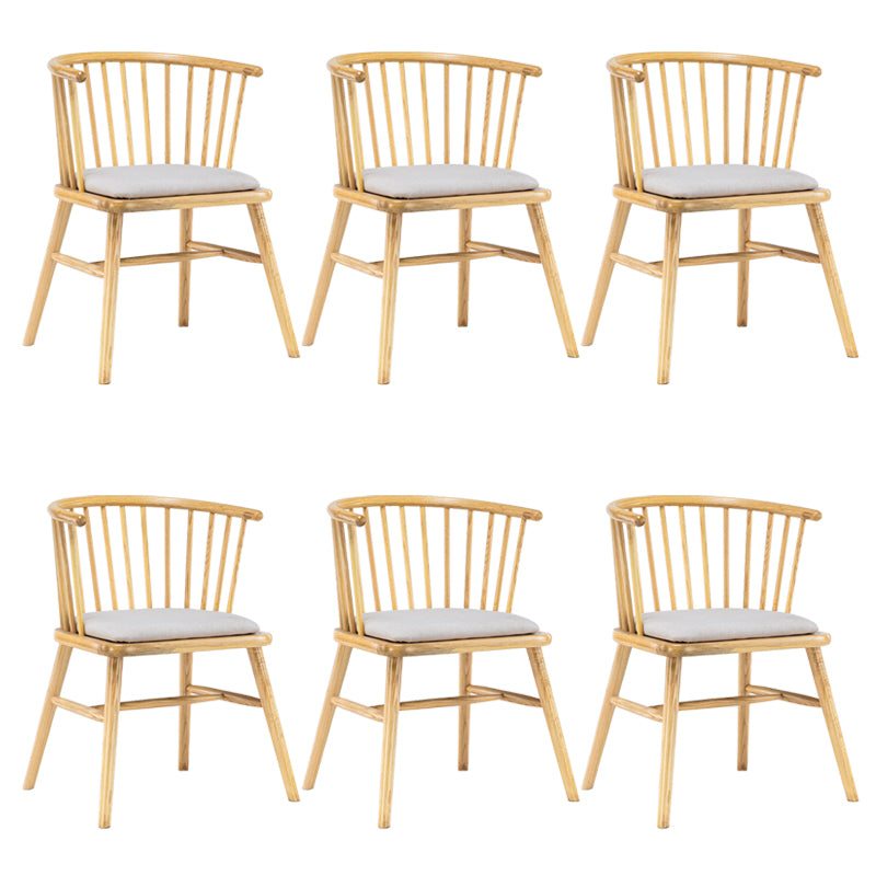 Modern Style Slat Back Solid Wood Dining Arm Chair for Home Use