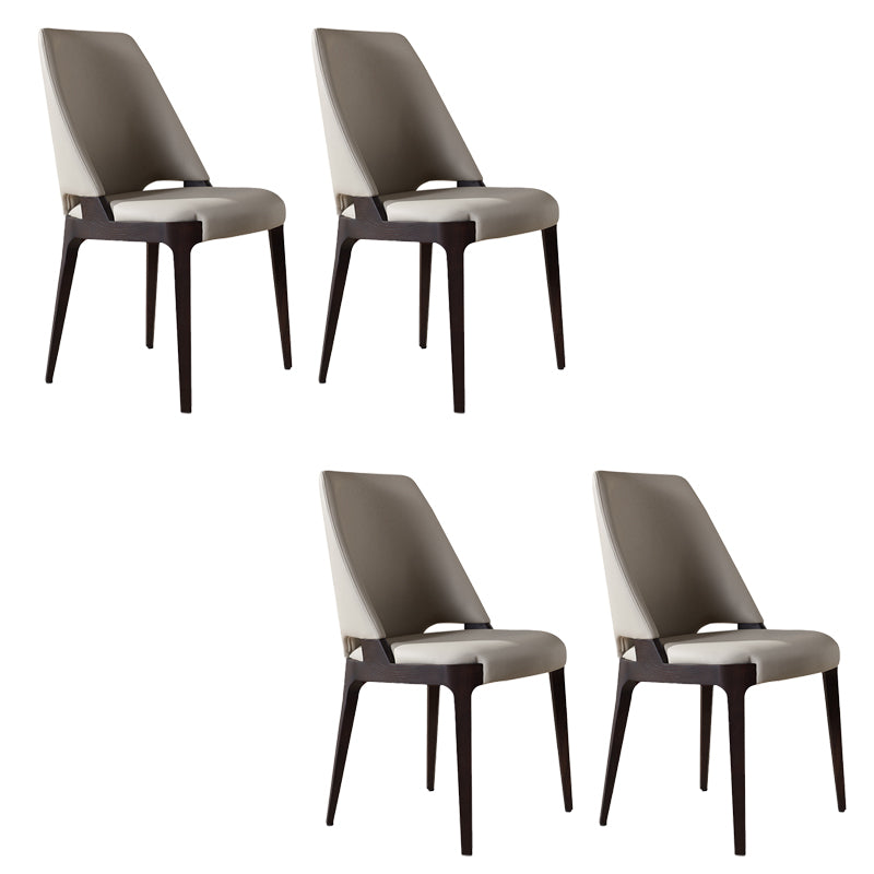Modern Style Leather Solid Wood Frame Dining Side Chair for Dining Room