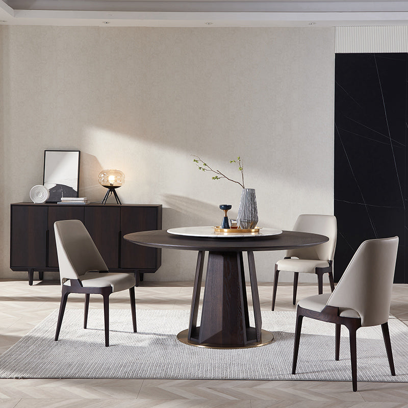 Modern Style Leather Solid Wood Frame Dining Side Chair for Dining Room