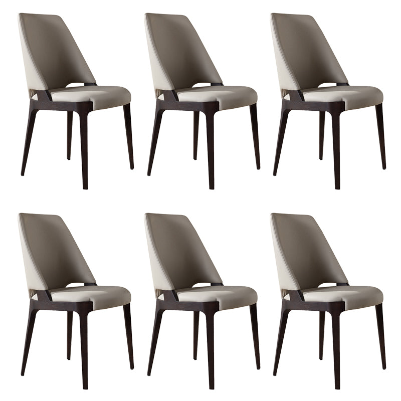 Modern Style Leather Solid Wood Frame Dining Side Chair for Dining Room