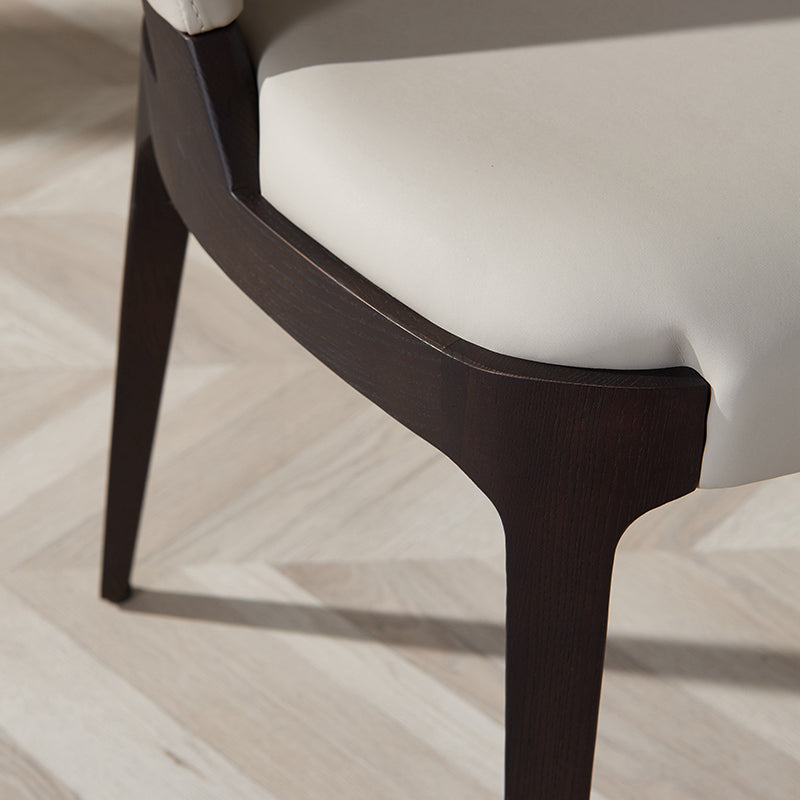 Modern Style Leather Solid Wood Frame Dining Side Chair for Dining Room