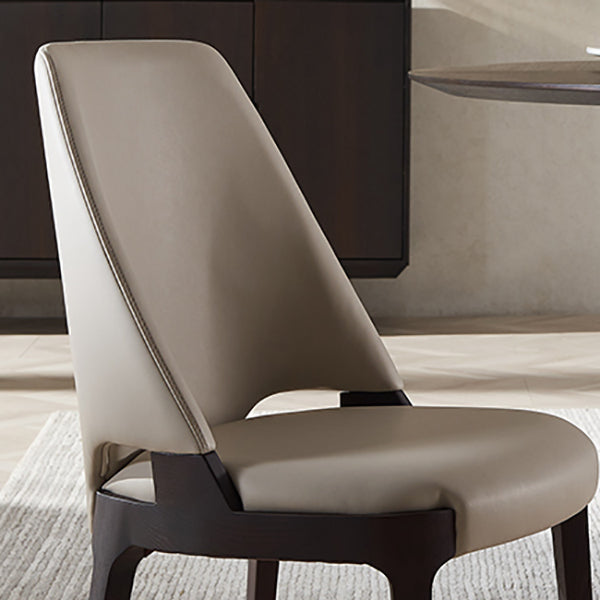 Modern Style Leather Solid Wood Frame Dining Side Chair for Dining Room