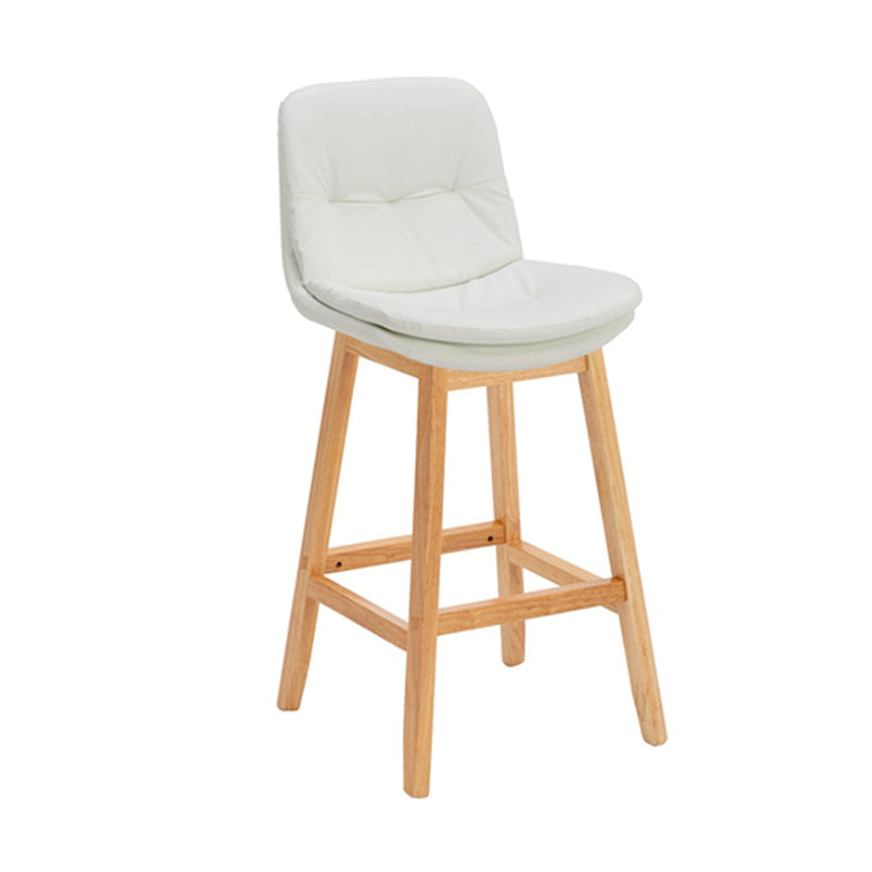 Contemporary Solid Wood Legs Faux Leather Counter Stools with Footrest