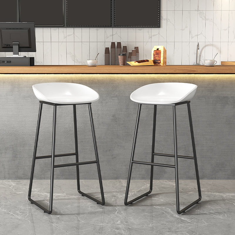 Contemporary Indoor Metal Legs Low Back Bucket Seat Bar Stool