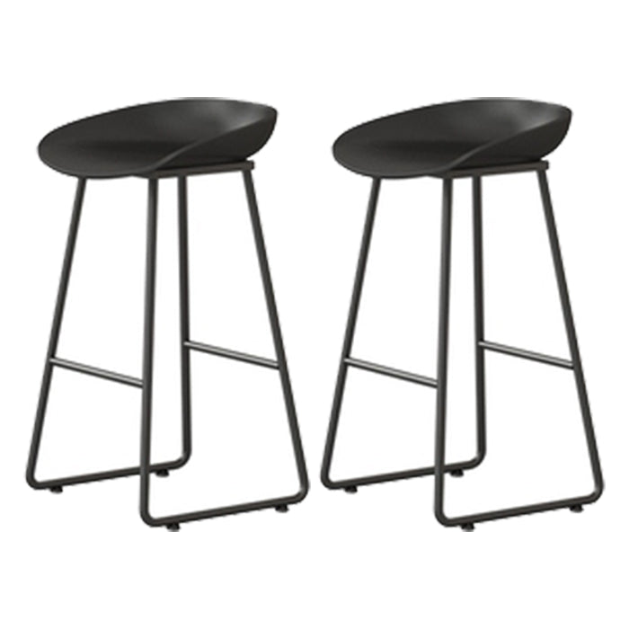Contemporary Indoor Metal Legs Low Back Bucket Seat Bar Stool
