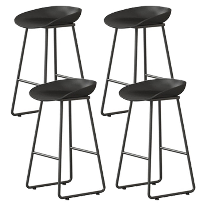 Contemporary Indoor Metal Legs Low Back Bucket Seat Bar Stool