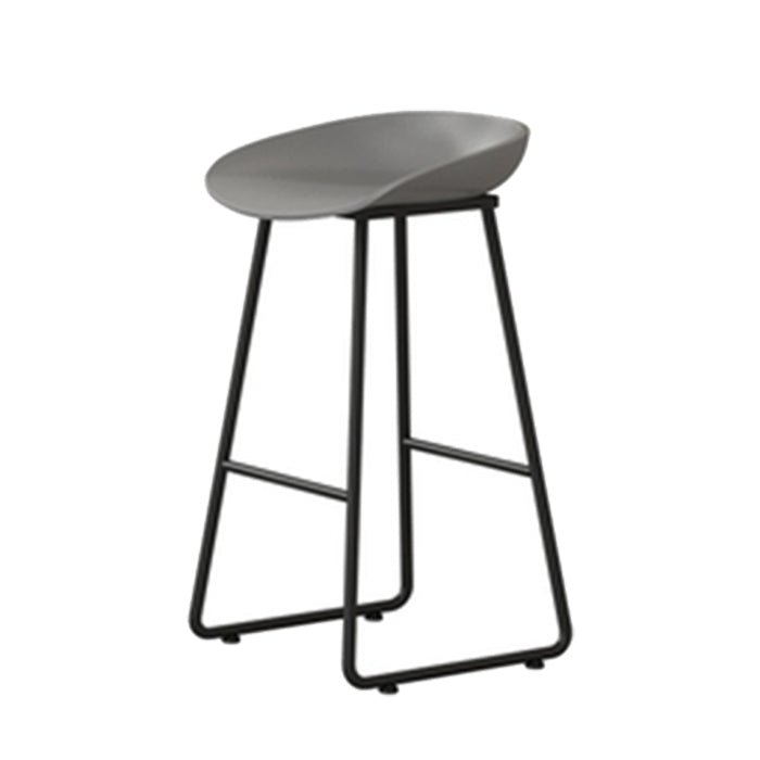 Contemporary Indoor Metal Legs Low Back Bucket Seat Bar Stool