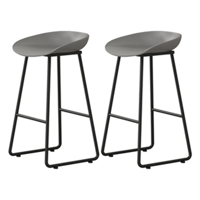 Contemporary Indoor Metal Legs Low Back Bucket Seat Bar Stool