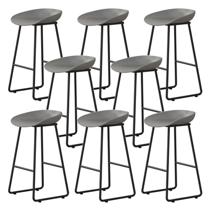 Contemporary Indoor Metal Legs Low Back Bucket Seat Bar Stool