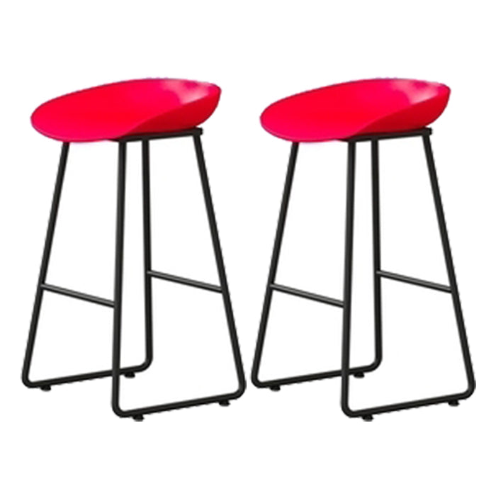 Contemporary Indoor Metal Legs Low Back Bucket Seat Bar Stool