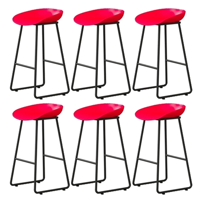 Contemporary Indoor Metal Legs Low Back Bucket Seat Bar Stool
