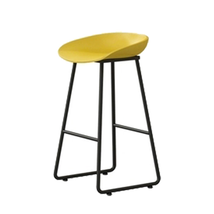 Contemporary Indoor Metal Legs Low Back Bucket Seat Bar Stool