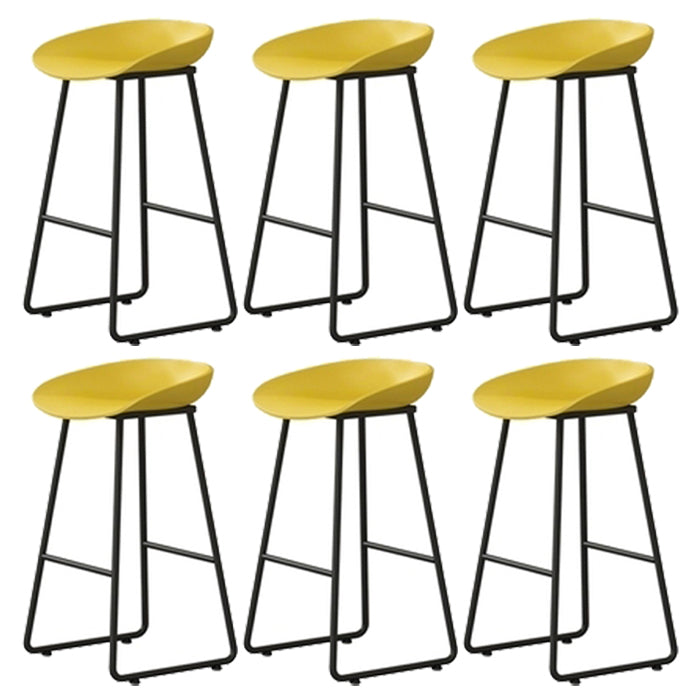 Contemporary Indoor Metal Legs Low Back Bucket Seat Bar Stool