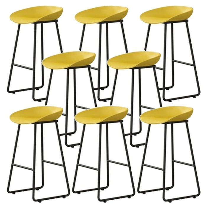 Contemporary Indoor Metal Legs Low Back Bucket Seat Bar Stool