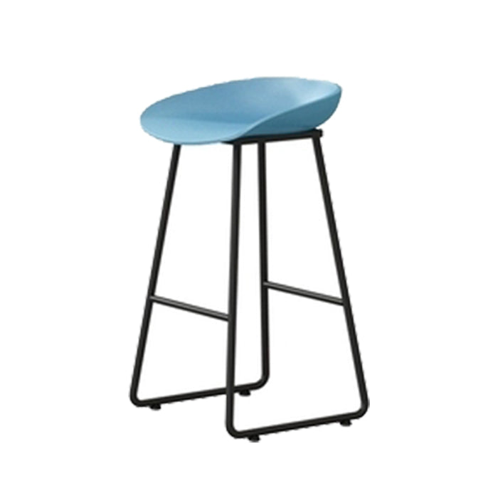 Contemporary Indoor Metal Legs Low Back Bucket Seat Bar Stool
