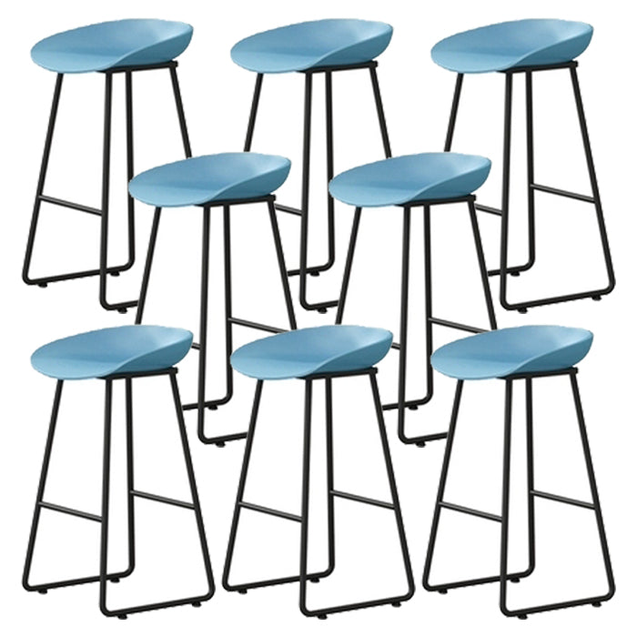 Contemporary Indoor Metal Legs Low Back Bucket Seat Bar Stool