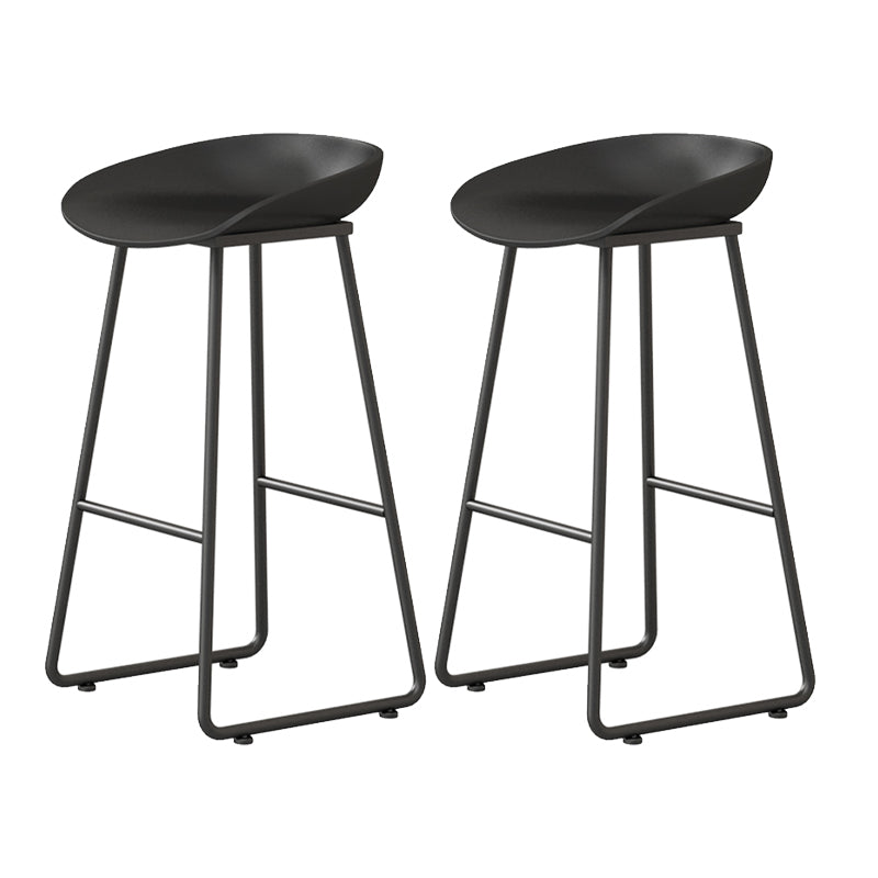 Contemporary Indoor Metal Legs Low Back Bucket Seat Bar Stool