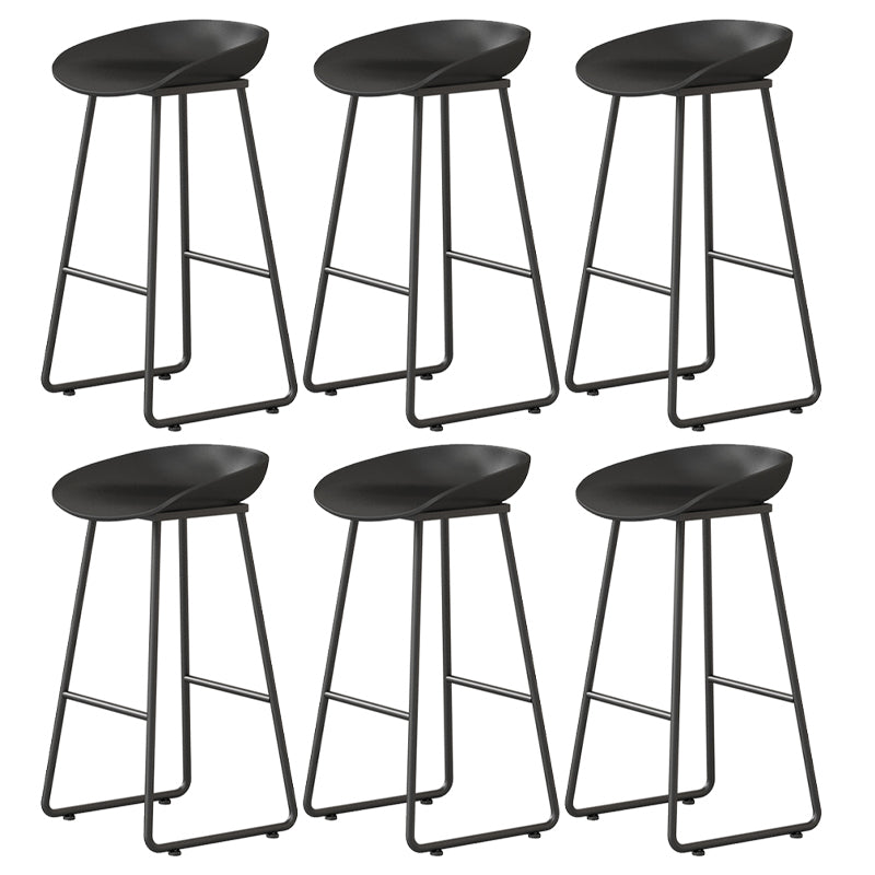 Contemporary Indoor Metal Legs Low Back Bucket Seat Bar Stool