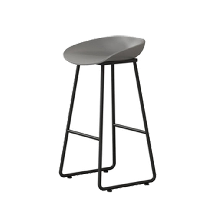 Contemporary Indoor Metal Legs Low Back Bucket Seat Bar Stool