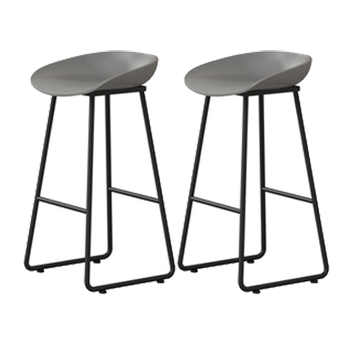 Contemporary Indoor Metal Legs Low Back Bucket Seat Bar Stool