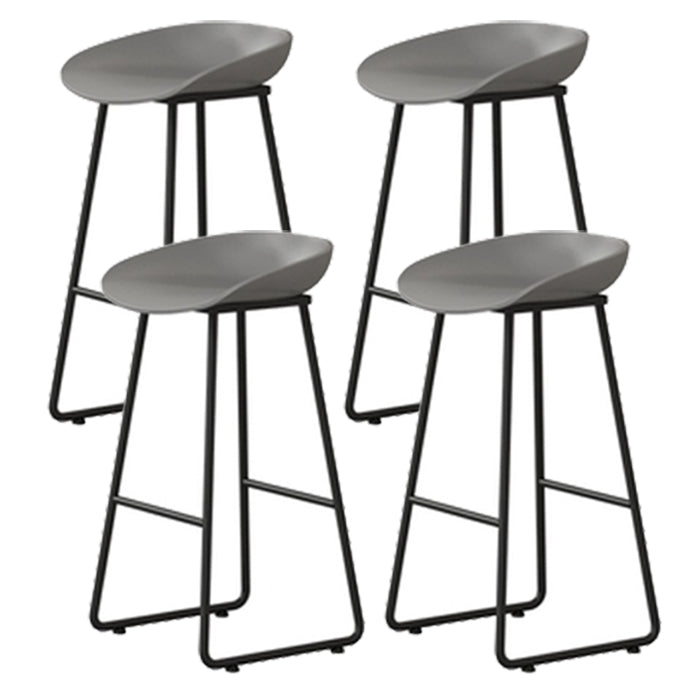 Contemporary Indoor Metal Legs Low Back Bucket Seat Bar Stool
