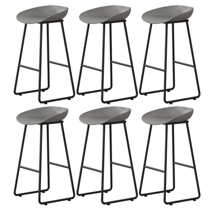 Contemporary Indoor Metal Legs Low Back Bucket Seat Bar Stool