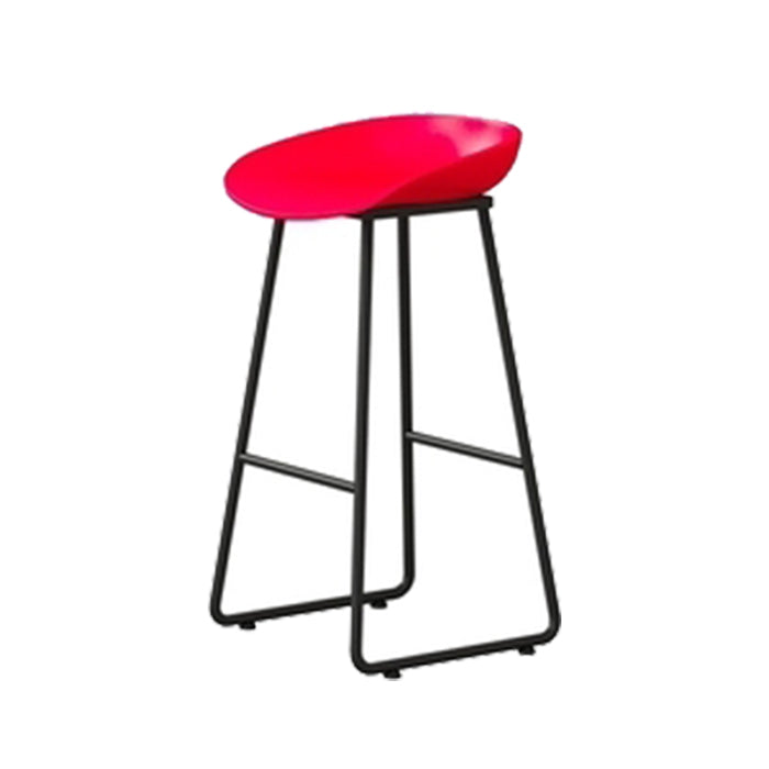 Contemporary Indoor Metal Legs Low Back Bucket Seat Bar Stool
