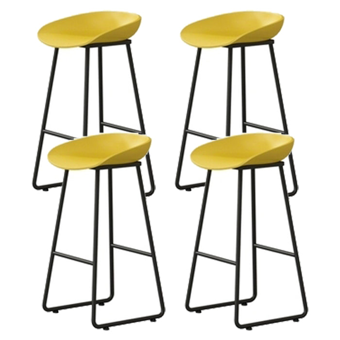 Contemporary Indoor Metal Legs Low Back Bucket Seat Bar Stool
