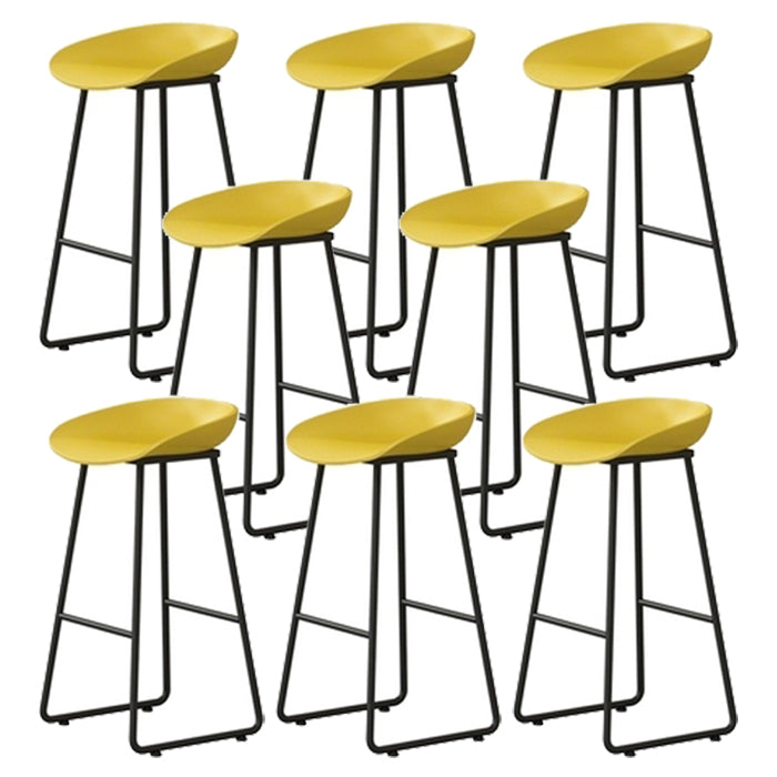 Contemporary Indoor Metal Legs Low Back Bucket Seat Bar Stool