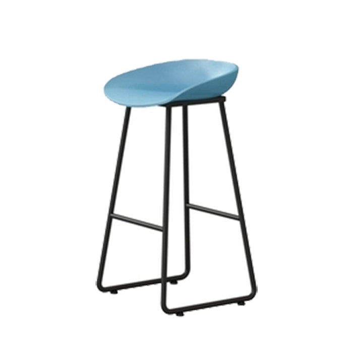 Contemporary Indoor Metal Legs Low Back Bucket Seat Bar Stool