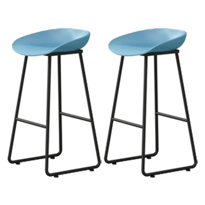 Contemporary Indoor Metal Legs Low Back Bucket Seat Bar Stool