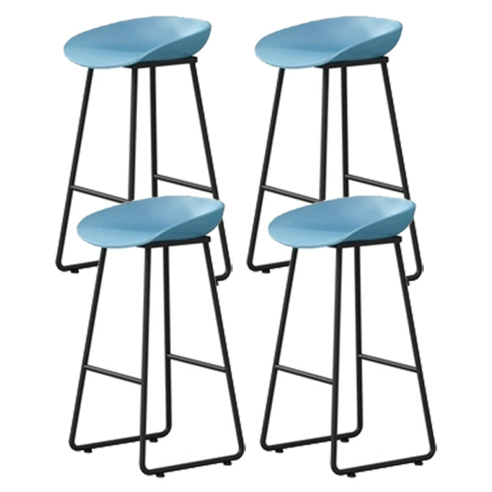 Contemporary Indoor Metal Legs Low Back Bucket Seat Bar Stool