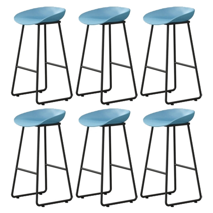 Contemporary Indoor Metal Legs Low Back Bucket Seat Bar Stool