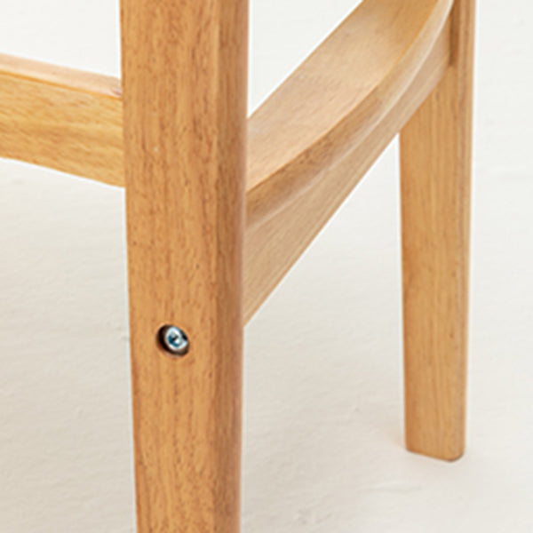 Modern Rubberwood Indoor Bar Stools Natural Finish with Backrest