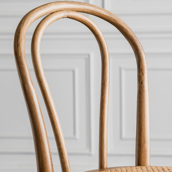 Modern Style Solid Wood Backrest Counter High Stool with 4 Legs